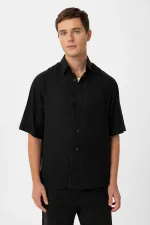 Chemise décontractée pour homme Antioch en lin mélangé noir