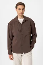 Chemise homme Antioch Coffee Relax Fit en tissu modal