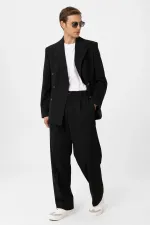 Antioch Black Relax Fit Double-Breasted Men's Blazer Jacket