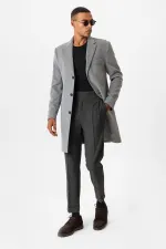 Veste Antioch grise coupe slim, col homme