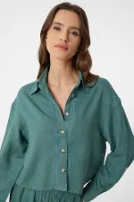 Antioch Yeşil Şeritli Kadın Gömlek