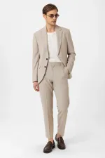 Costume classique pour homme Antioch beige, coupe ajustée
