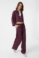 Antioch Burgundy Crop Women's Shirt