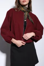Veste courte Antioch bordeaux pour femme avec taille élastique