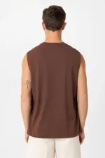 Antioch Kahve Relaxed Fit Erkek Kolsuz T-Shirt