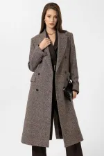 Manteau croisé à chevrons pour femme Antioch Coffee