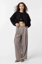 Antioch Siyah Crop Kadın Bomber Mont