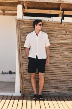 Chemise homme Antioch blanche 100 % lin coupe décontractée