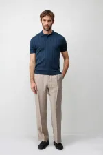 Polo homme Antioch Indigo en maille texturée