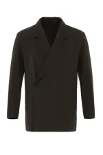 Antioch Khaki Double-Breasted Men's Blazer Jacket with Concealed Pockets