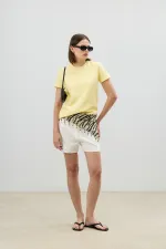 Antioch Sarı Basic Kadın T-Shirt