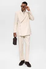 Blazer homme Antioch blanc cassé à double boutonnage avec poches dissimulées