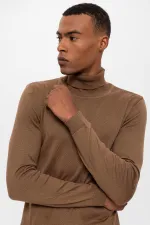 Antioch Açık Kahve Tam Boğazlı Erkek Triko