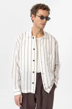 Antioch White Relax Fit Striped Men's Shirt