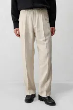 Antioch Taş Keten Karışımlı Erkek Baggy Pantolon