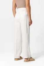 Antioch Ekru Yüksek Bel Pileli Baggy Erkek Pantolon