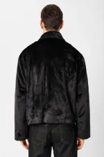 Antioch Black Relax Fit Soft Textured Men's Jacket