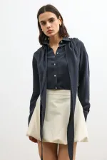 Antioch Antrasit Mendil Detaylı Kadın Gömlek