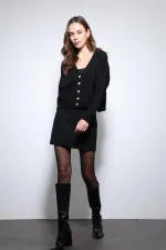 Gilet Antioch noir en laine mélangée