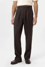 Antioch Coffee Linen Blend Men's Baggy Pants