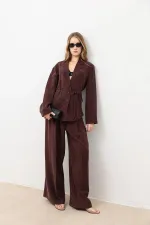 Veste cintrée drapée bordeaux Antioch