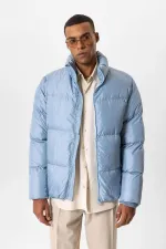 Antioch Bebe Blue Stand-Up Collar Rubber Padded Jacket