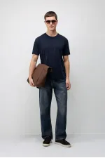 T-shirt texturé premium Antioch Navy pour homme