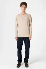 Antioch Beige Relaxed Fit Basic Men's T-Shirt