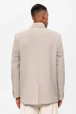 Antioch Açık Bej Torba Cepli Kruvaze Erkek Blazer Ceket