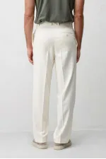Antioch Ecru Relaxed Fit Belted Men's Trousers