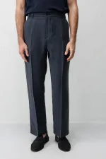 Antioch Lacivert Lyocell Relaxed Fit Pileli Erkek Pantolon