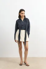 Antioch Antrasit Mendil Detaylı Kadın Gömlek