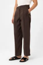 Antioch Kahve Modal Kumaş Relax Fit Kemerli Erkek Pantolon