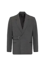 Antioch Gri Kuşaklı Relax Fit Erkek Blazer Ceket