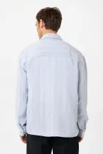 Chemise garçon oversize texturée bleue Antioch Bebe