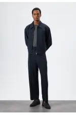 Antioch Navy Relax Fit Striped Men's Trousers