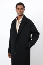 Antioch Black Wool Blend Oversize Men's Coat