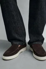 Mocassins en cuir suédé Antioch Coffee avec surpiqûres