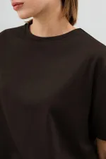 Antioch Açık Kahve Dökümlü Kadın T-Shirt