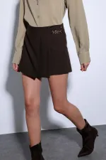 Jupe courte plissée à chaîne Antioch Coffee