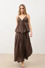 Jupe drapée pour femme Antioch Coffee