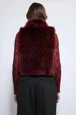 Gilet Antioch bordeaux aspect peluche