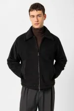 Antioch Black Relaxed Soft Textured Men's Jacket