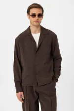 Antioch Coffee Relax Fit Modal Fabric Men's Shirt