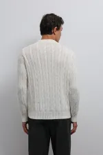 Pull en maille texturée blanc cassé Antioch pour homme