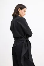 Antioch Siyah Mendil Detaylı Kadın Gömlek