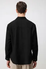Antioch Siyah Modal Karışımlı Relax Fit Erkek Gömlek
