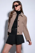 Antioch Vizon Torba Cepli Süet Kadın Ceket