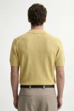 Antioch Sarı Örgü Dokulu Polo Yaka Erkek T-Shirt Antioch Sarı Örgü Dokulu Polo Yaka Erkek T-Shirt