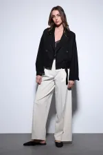 Trench-coat court noir croisé pour femme Antioch